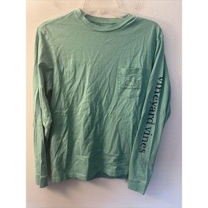 Men’s Vineyard Vines Green LS Long Sleeve Whale Pocket T-Shirt Size X-Small